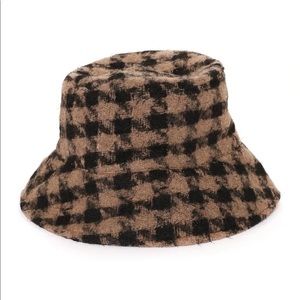 Fashion Nova Brown Houndstooth Bucket Hat